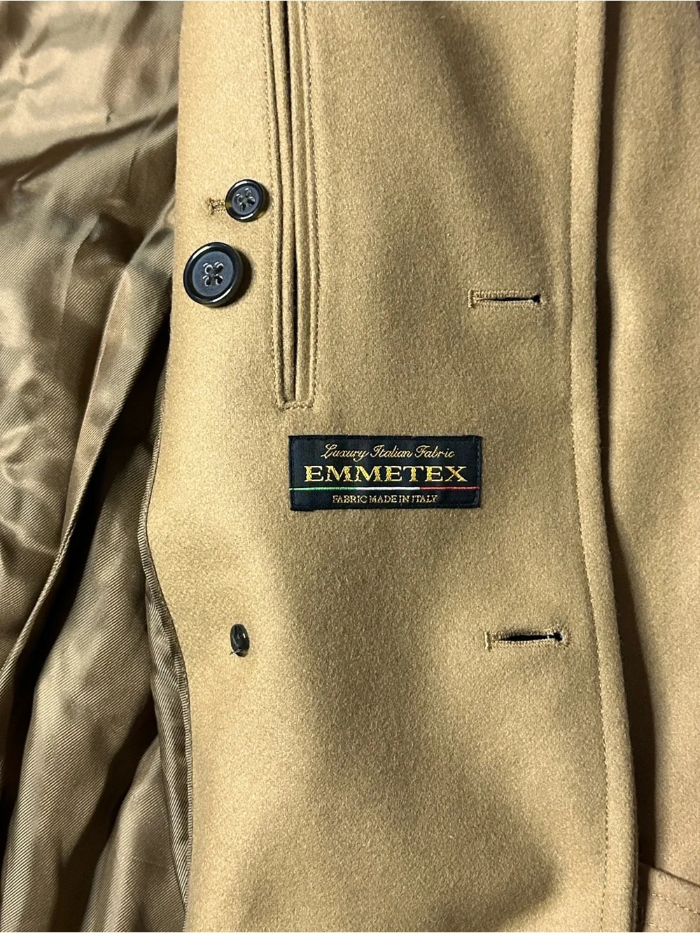 Banana Republic Camel Wool Belted Double Breasted Trench Coat Small